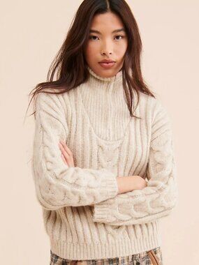 Anthropologie Little Lies Half Zip Sweater
